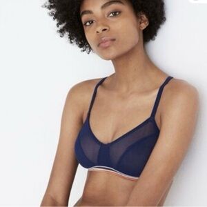 Madewell Nora Mesh Navy Blue Sheer Bra size M new with tags!